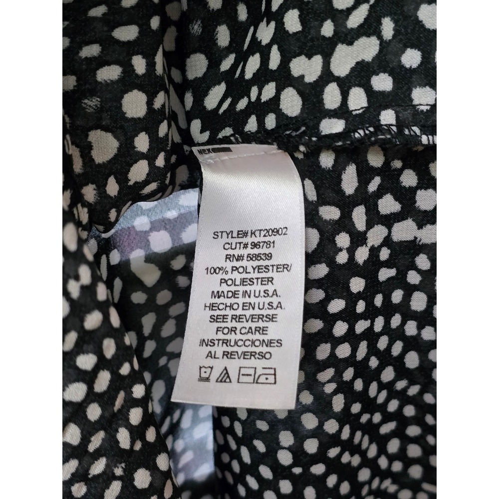 Kut from the Kloth Black Polka Dot Sheer Longsleeve Top Medium - Picture 4 of 4